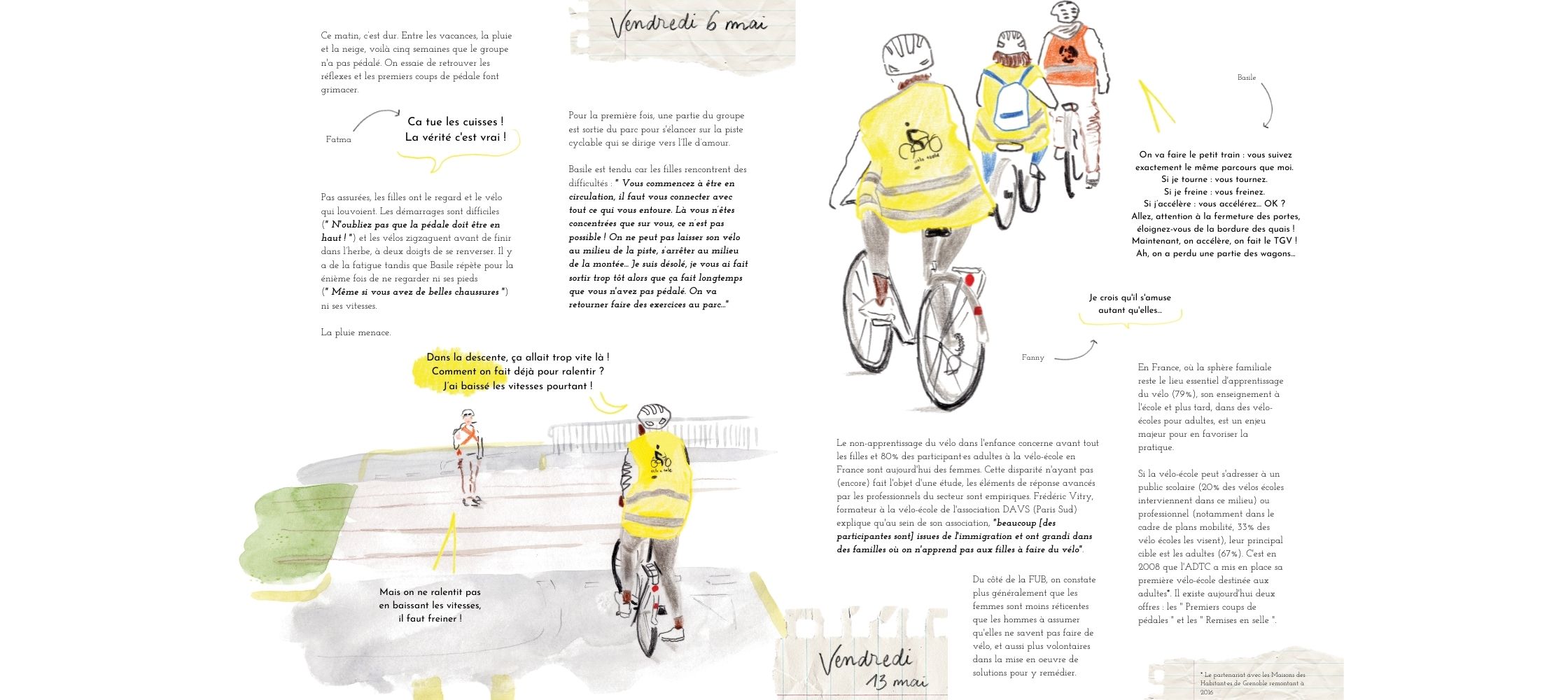 alice raconte - carnettiste - illustratrice - grenoble - bretagne - reportage dessine - velo - roues libres 